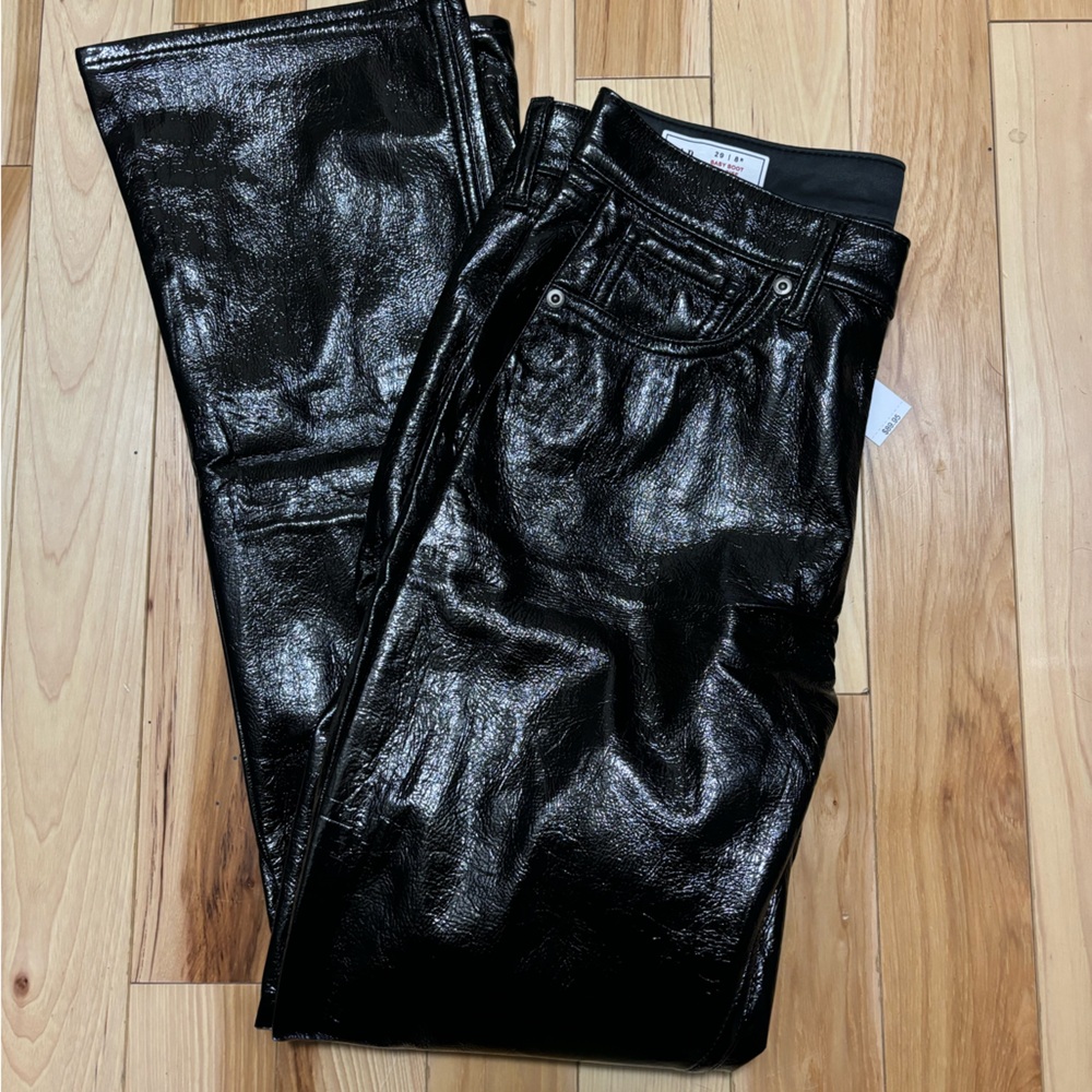 GAP Mid Rise Vegan Patent Leather Baby Boot Pants
